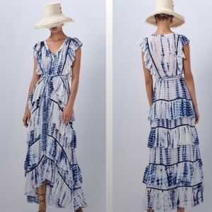 ALEXIS Loordes Tiered Tie-dyed Modal Maxi Dress In Multi Color Size S